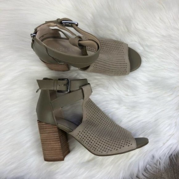 Marc Fisher Stacked Heel Open Toe Booties - Picture 3 of 7